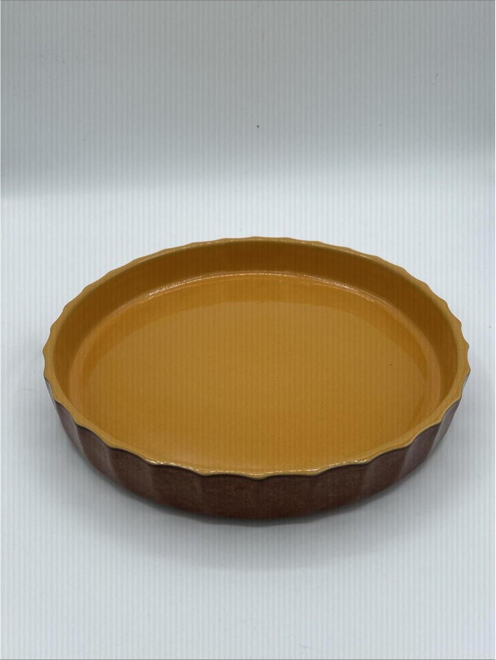 Denby Spice Pie/Quiche Dish Discontinued in Yellow and Brown 11.75”